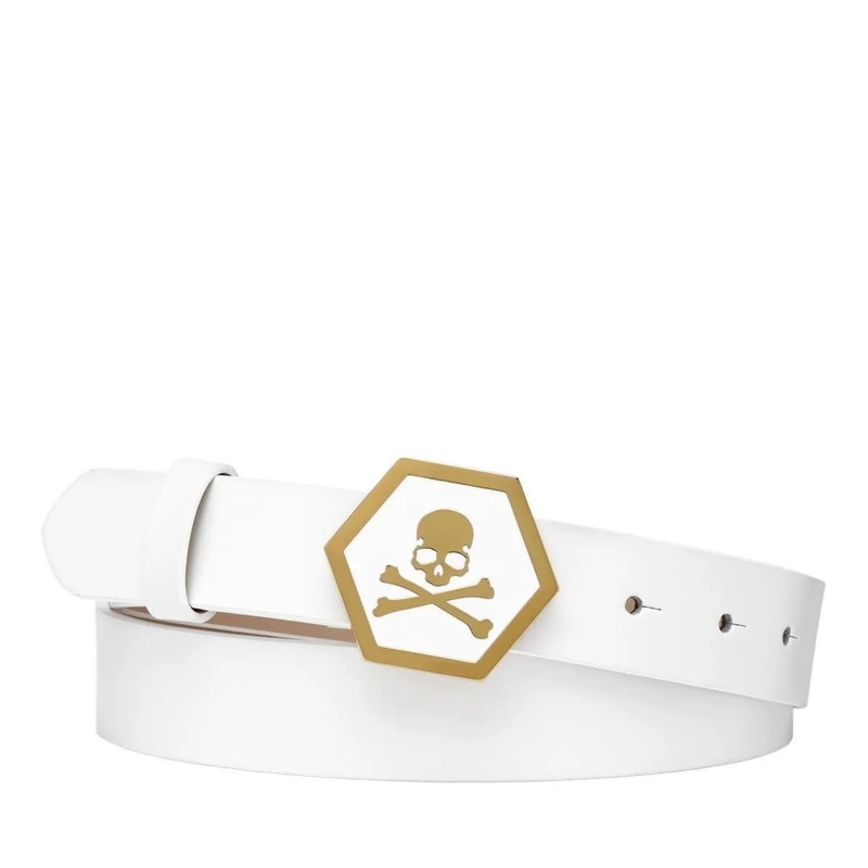 Philipp Plein Ledergürtel Gürtel Skull weiss(Image 2)