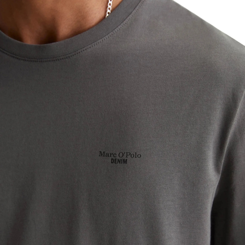 Marc O´Polo Hemd T-Shirt, SSL, Logo Print, Reg F 1er Pack dunkel-grau(Image 4)
