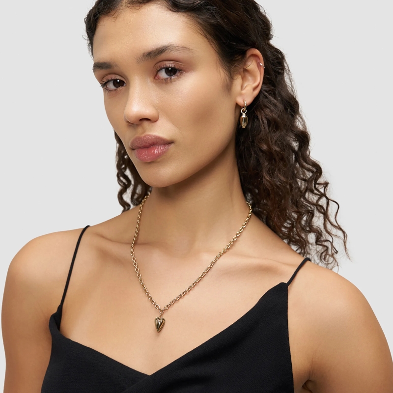 Liebeskind Berlin Mittellange Halskette Edelstahl Metal Heart gold(Image 2)