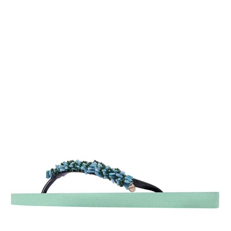 UZURII Flip Flops Zehentrenner Selena Diamond Silver mintgrün