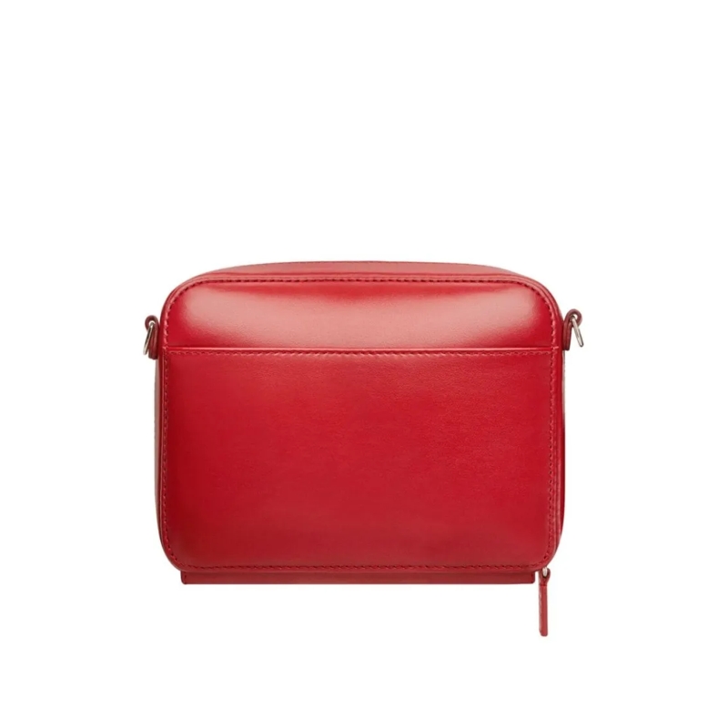 Courrèges Schultertasche Ruby Red Calf Leather Shoulder Bag With Silver-Ton Red (Image 3)