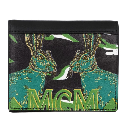 MCM Mini Flat Fold Wallet Black Bi-Fold Portemonnaie