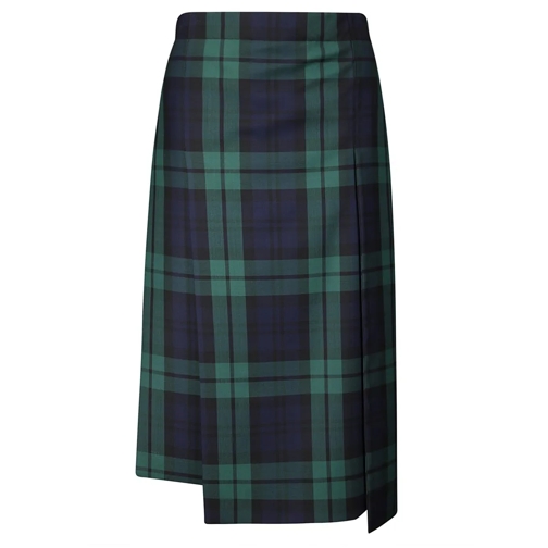 Setchu Jupes midi Tartan Skirt With Slits Multicolor