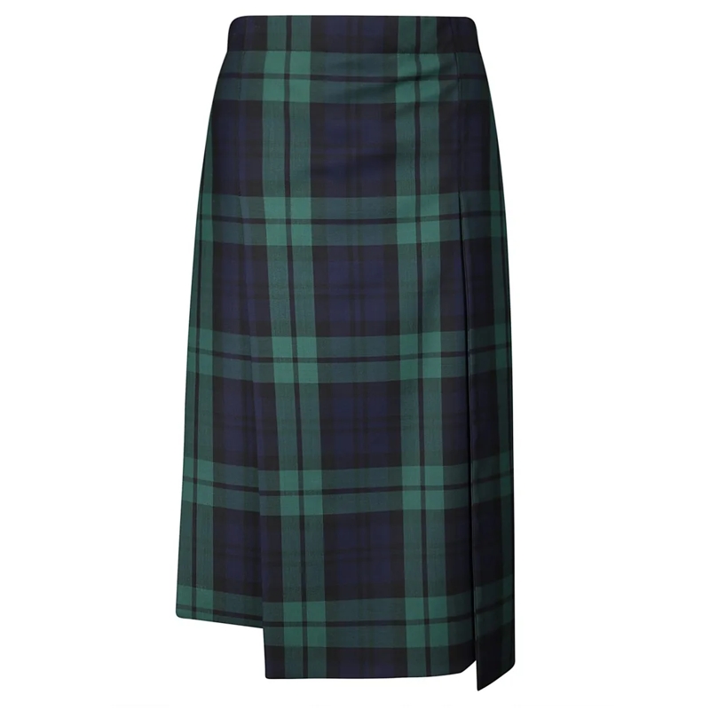 Setchu Jupe midi Tartan Skirt With Slits Multicolor