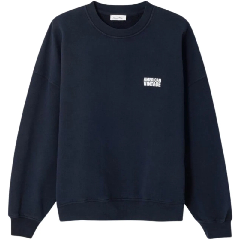 American Vintage  American Vintage Plizzy Sweaters Donkerblauw Pli03 blau
