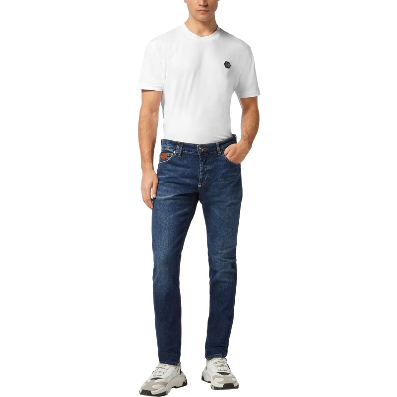 Philipp Plein Jeans mit geradem Bein Das Basismodell der 5-Pocket-Jeans zeichnet sich d dunkel-blau(Image 4)