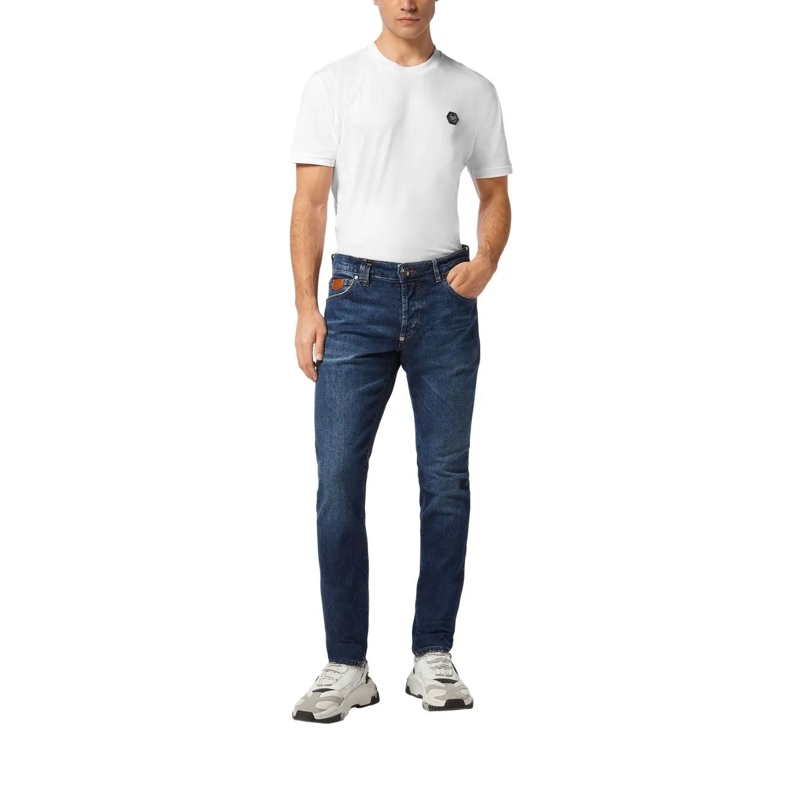 Philipp Plein Jeans mit geradem Bein Das Basismodell der 5-Pocket-Jeans zeichnet sich d dunkel-blau(Image 4)