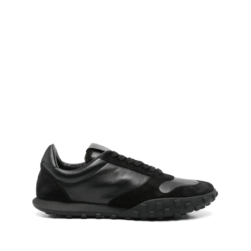 Jil Sander Lage-top sneaker Black Leather Sneakers With Suede Inserts Black