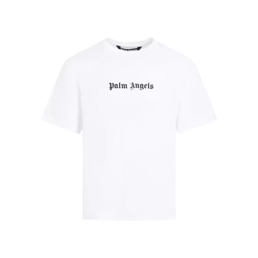 Palm Angels Logo Slim White Black Cotton T-Shirt White 