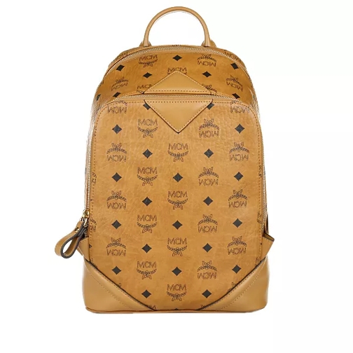MCM Duke Visetos New Backpack Small Cognac Backpack