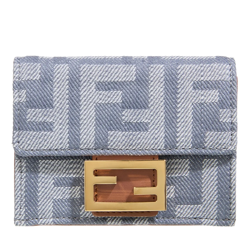 Fendi Tri-Fold Wallet Micro Trifold Baguette Blue