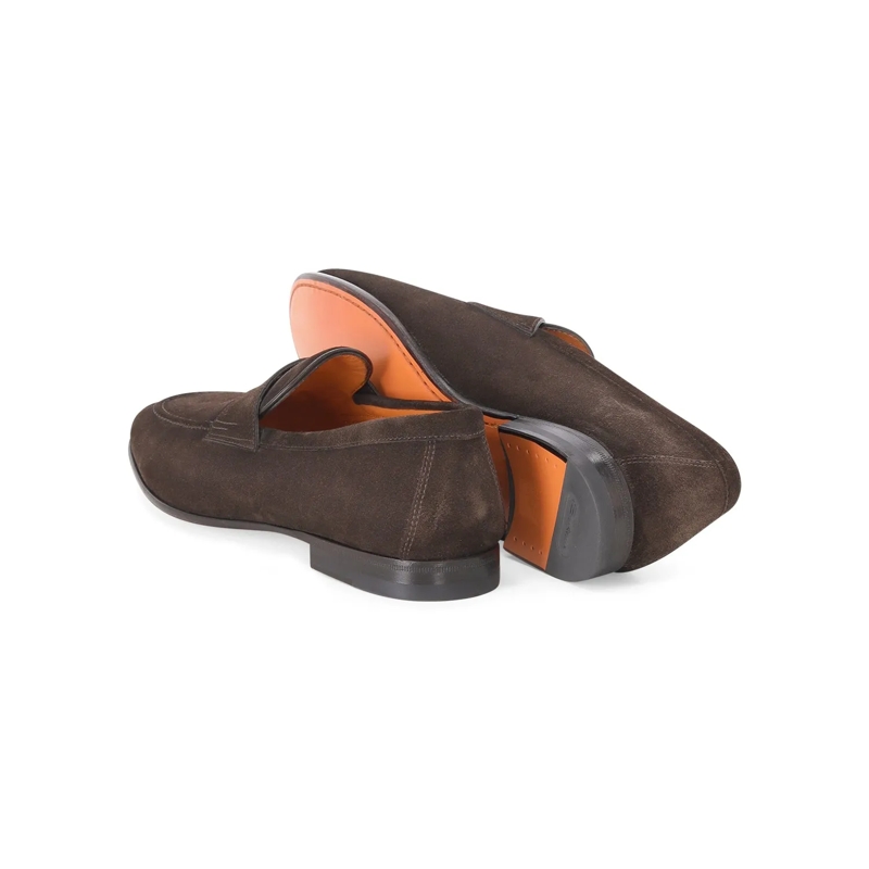 Santoni Schnürschuhe Loafers aus Veloursleder braun(Image 3)