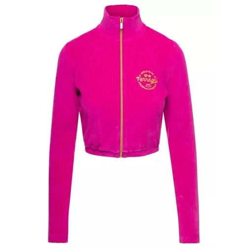 Chiara Ferragni Fuchsia High-Neck Sweatshirt With Zip And Logo Emb Pink 