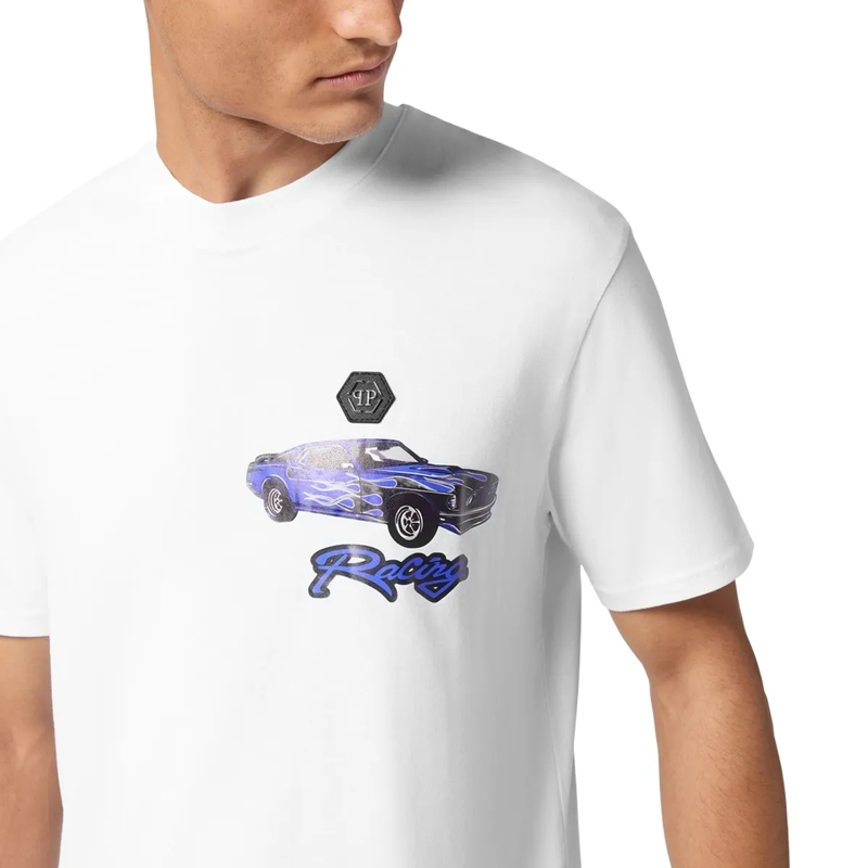 Philipp Plein T-Shirt T-Shirt Racing weiss(Image 4)