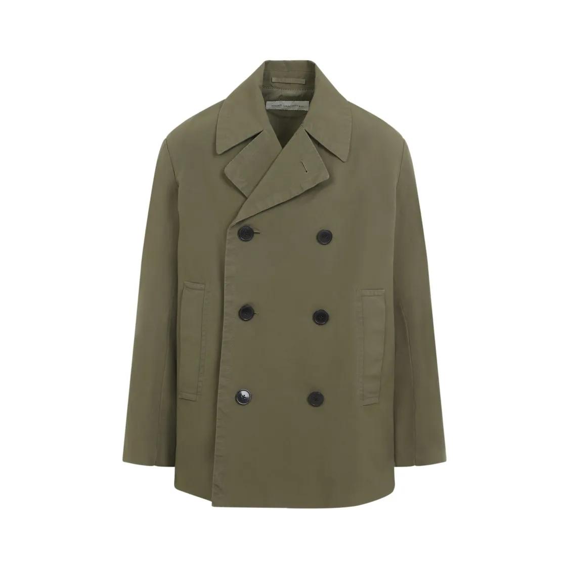 Dries Van Noten - Razel Khaki Green Cotton Short Coat - Größe M - grün