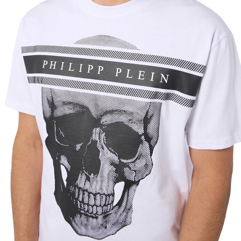 Philipp Plein T-Shirt Round Neck T-Shirt Skull Logo Line weiss(Image 2)