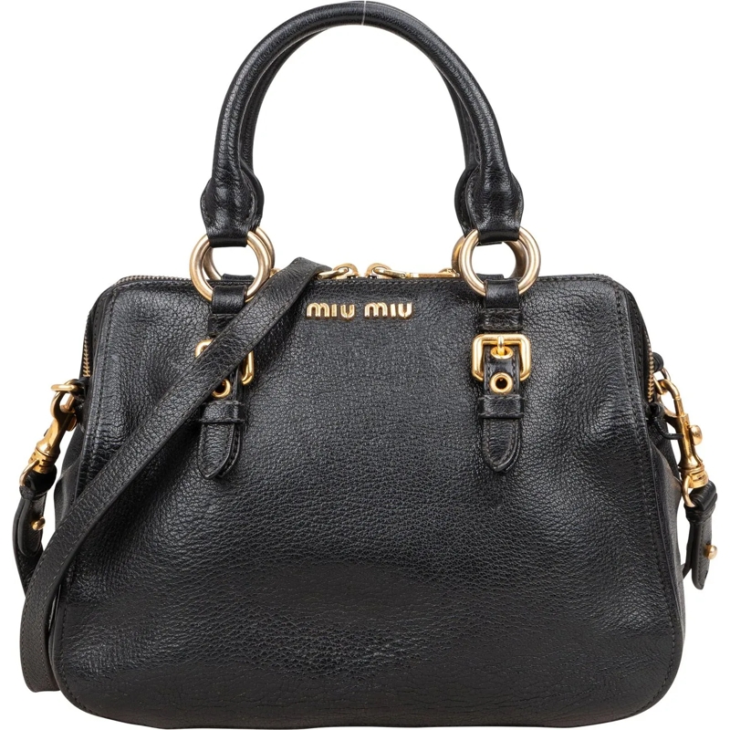 Miu Miu Tote Miu Miu Black Leather City Handbag schwarz