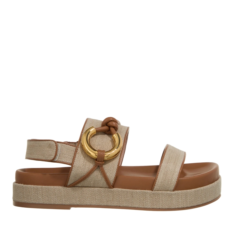 Coccinelle Sandals Coccinelle Carmy Canvas Bi Natural/Cuir