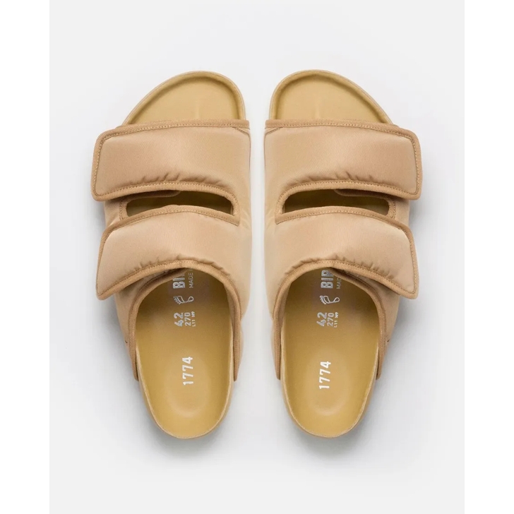 サンダル・ミュール Birkenstock Double Adjustable Strap Open Sandal In Beige Birkenstock Double Adjustable Strap Open Sandal In Beige