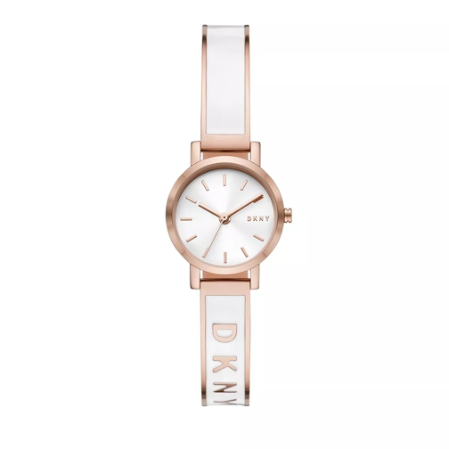 DKNY Soho Three-Hand Stainless Steel Watch White/Rosegold Dresswatch