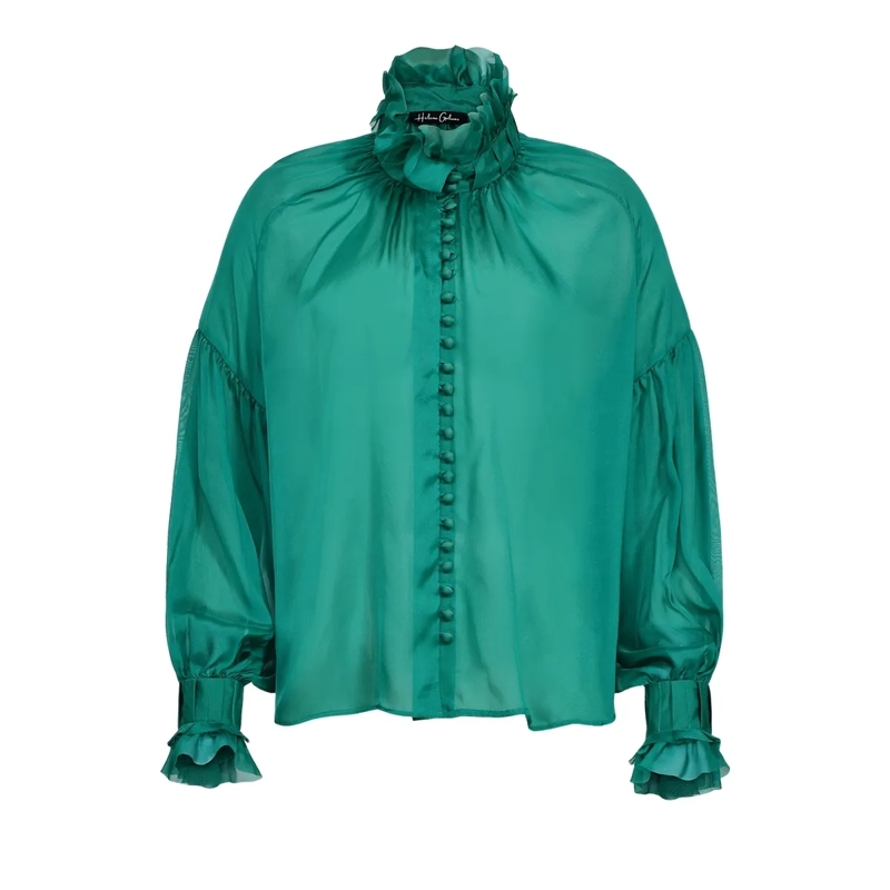 Helene Galwas Bluse Seidenbluse BABETT grün