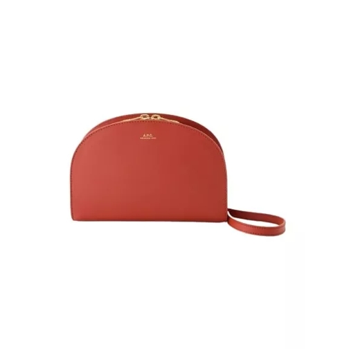 A.P.C. Demi-Lune Crossbody - Leather - Smoked Red Red Cross body-väskor