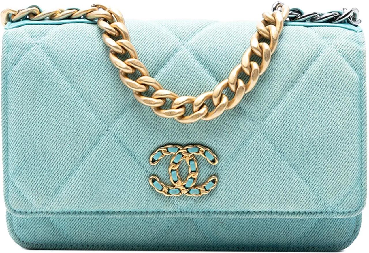 Chanel Hobo Bags - Denim 19 Flap Wallet On Chain - Gr. unisize - in Blau - für Damen