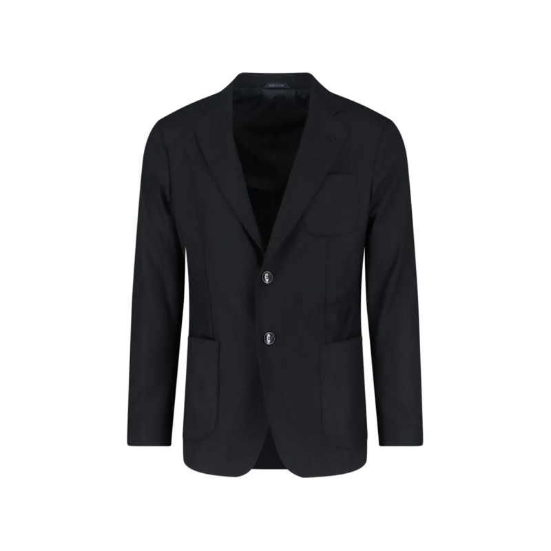 Giorgio Armani Blazer Structured Black Jacket With Minimalist Design Black