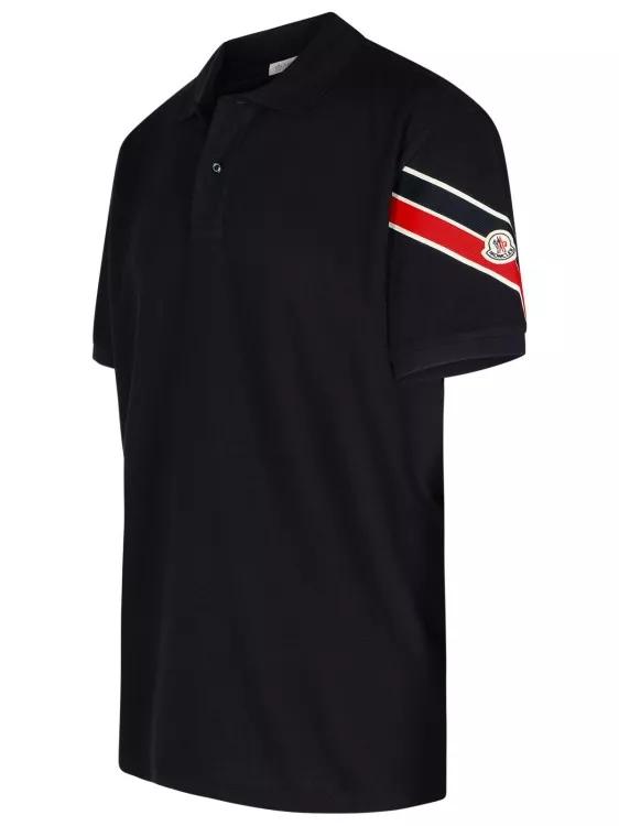 Moncler Navy Cotton Polo Shirt Black Polo