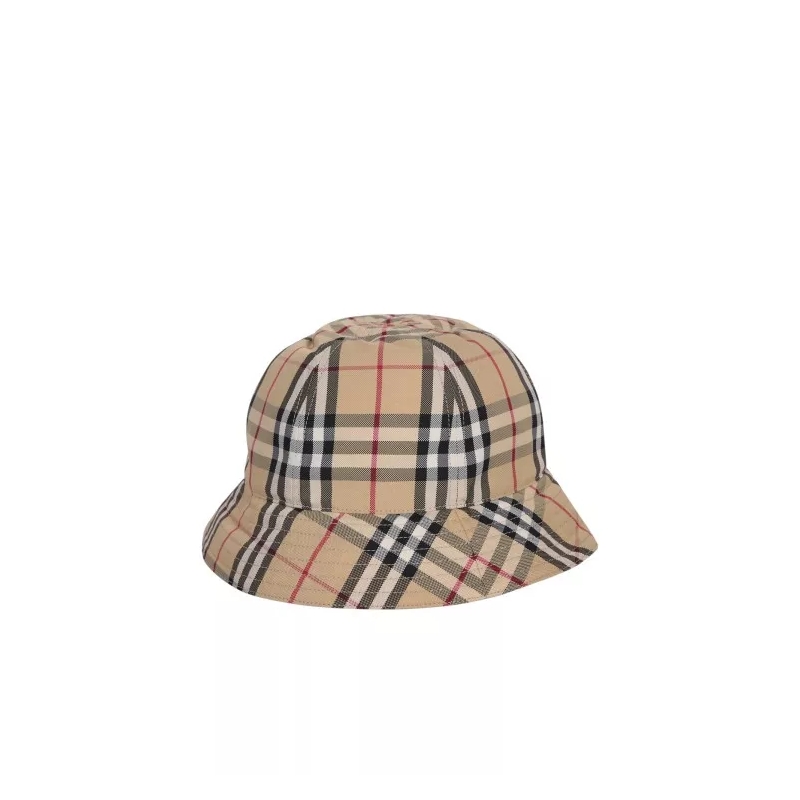 Burberry  Beige Bucket Hats With House-Check Print Brown