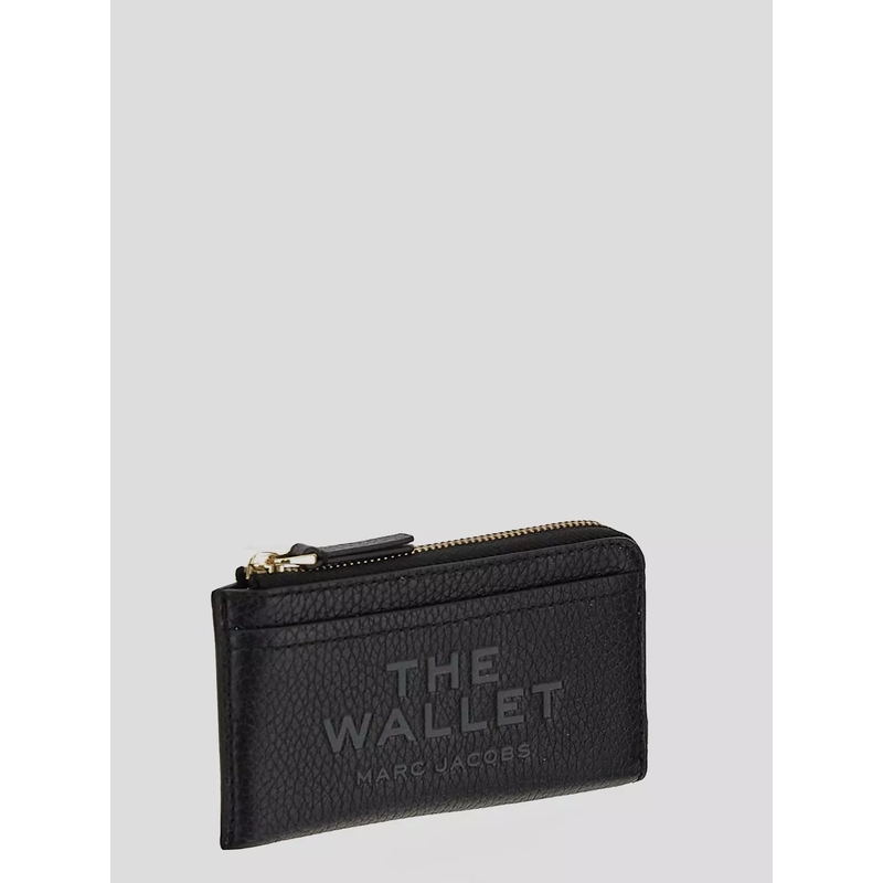 Marc Jacobs Kartenhalter Textured Calfskin Wallet With Gold-Tone Detailing Black(Image 3)