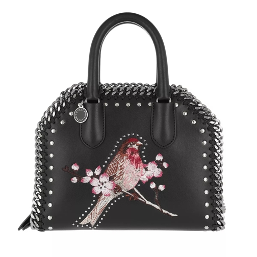 Stella McCartney Falabella Crossbody Box Bag Mini Embroidered Bird Black Crossbody Bag