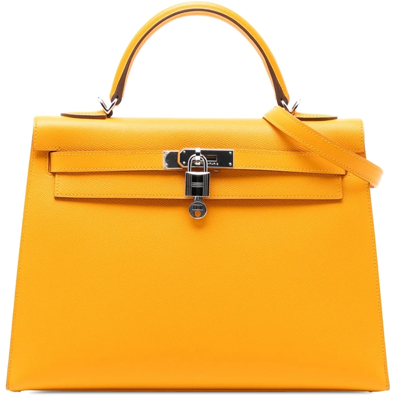 Hermès Schultertasche Epsom Kelly II Sellier 32 gelb