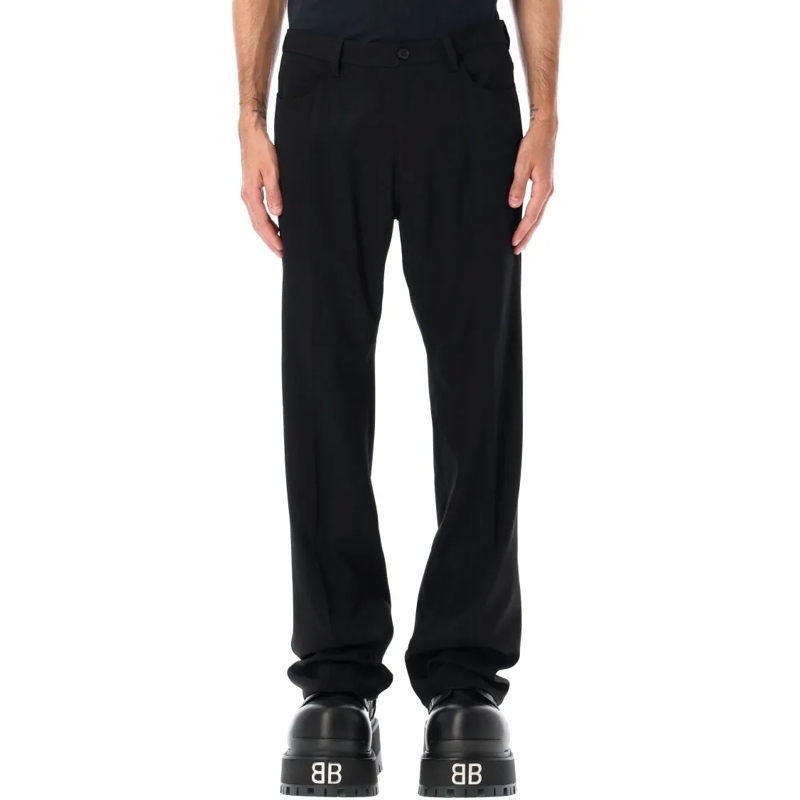 Balenciaga Anzugshose Straight Fit Stretch Twill Tailored Pants Black