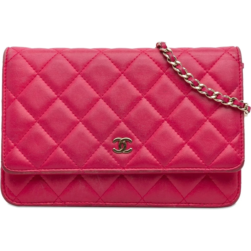 Chanel Schultertasche Classic Lambskin Wallet on Chain rose
