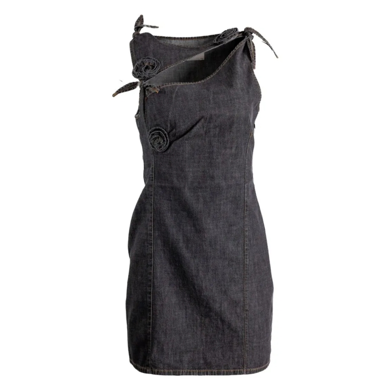 Coperni Minikleid Sleeveless Dark Grey Mini Dress Black
