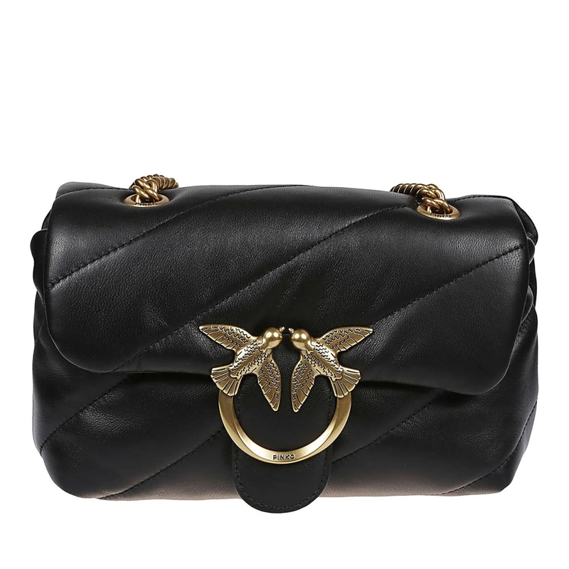 Pinko Draagtas Love Mini Puff Maxi Quilt Bag Black schwarz