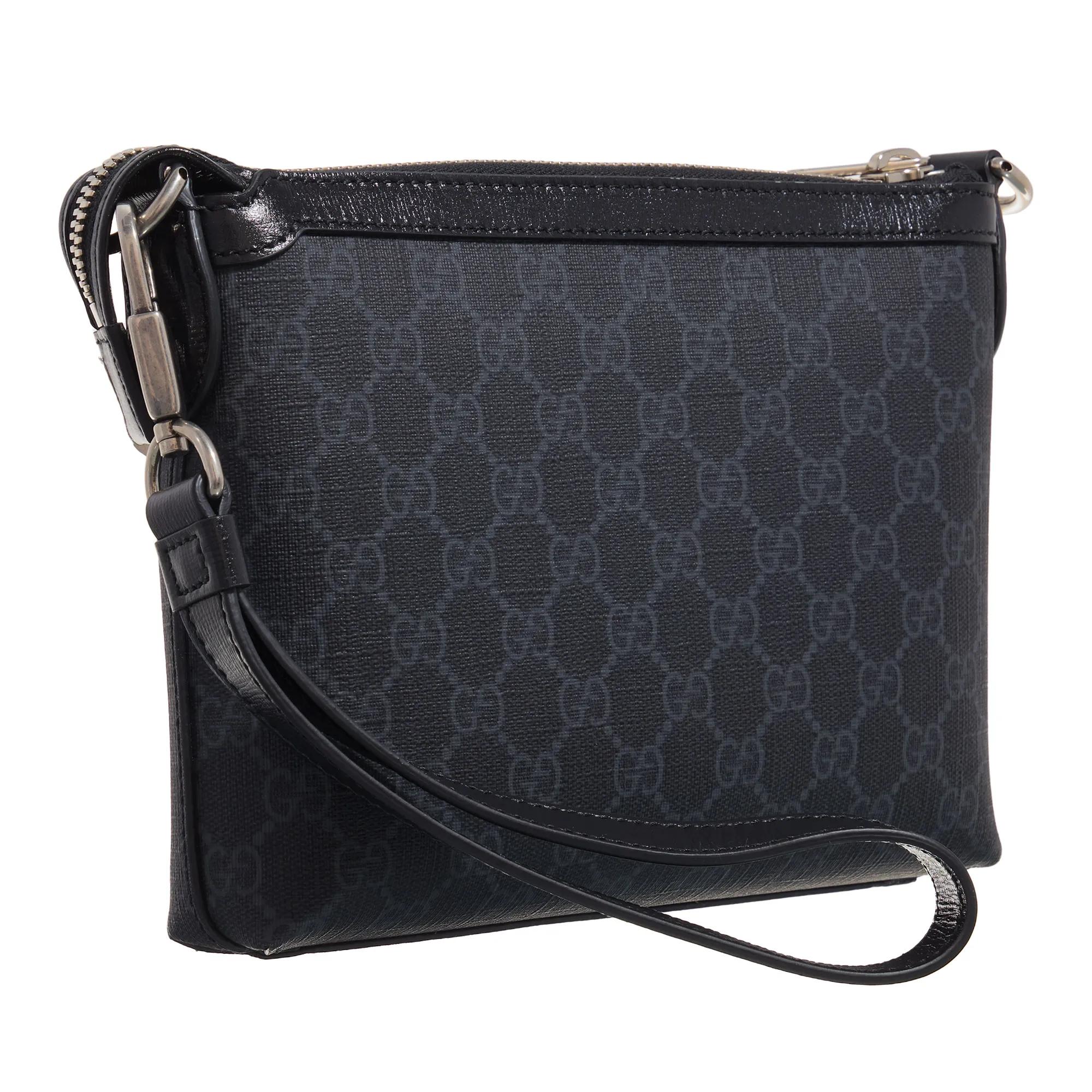 Mens black gucci messenger bag sale