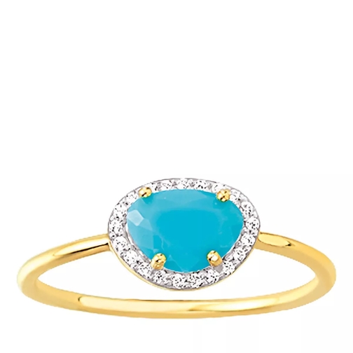 Indygo Mandalay Ring with Diamonds & Color Stone Yellow Gold Ring