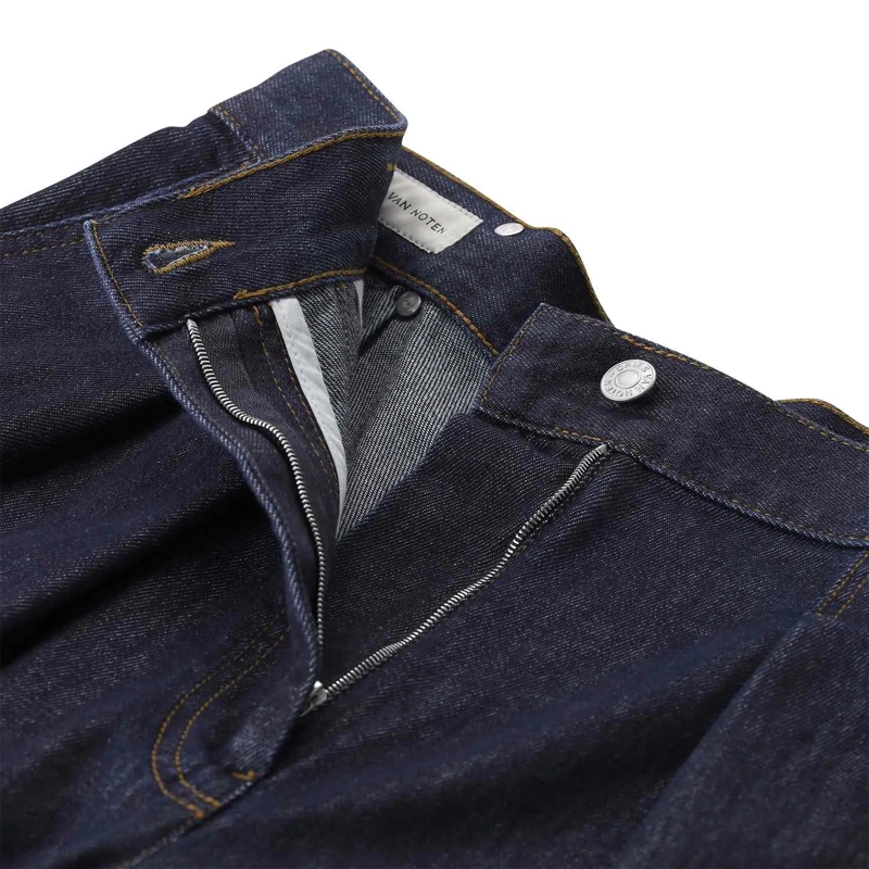 Dries Van Noten  High-Waist Wide-Leg Denim Trousers With Pleated Fr Blue(Image 6)
