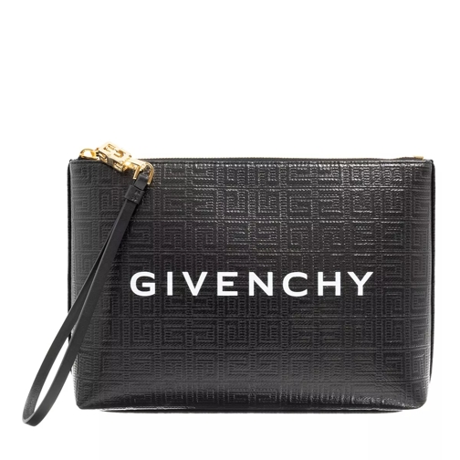 Givenchy Large Pouch In 4G Coated Canvas Black Clutch