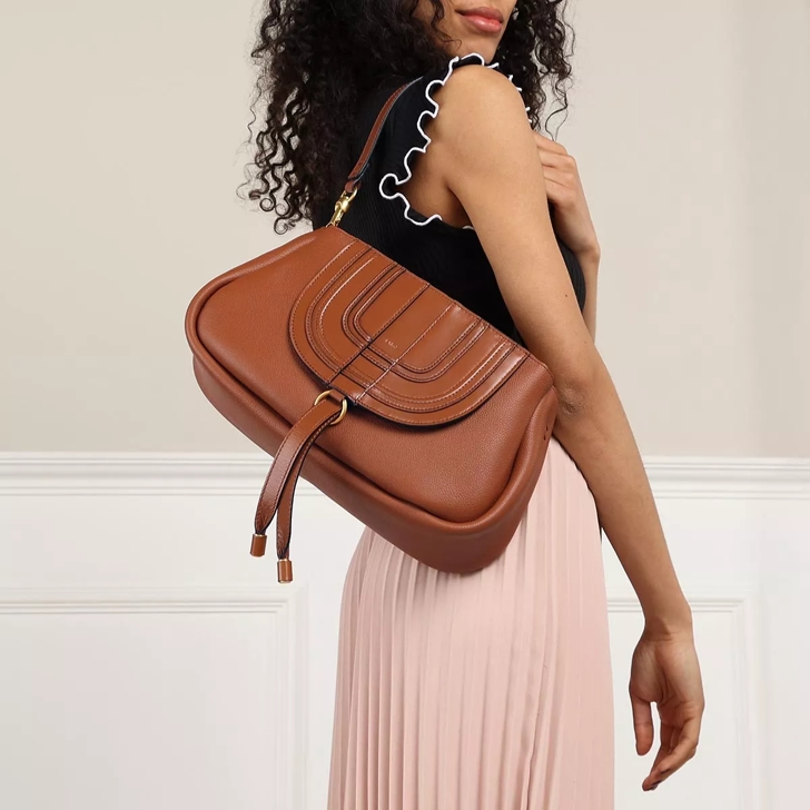 Chloé Chloé Marcie Clutch Bag Brown | Hobo Bag