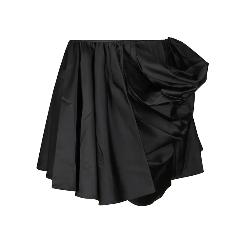 GANNI Minirock Draped Satin Mini Skirt Black