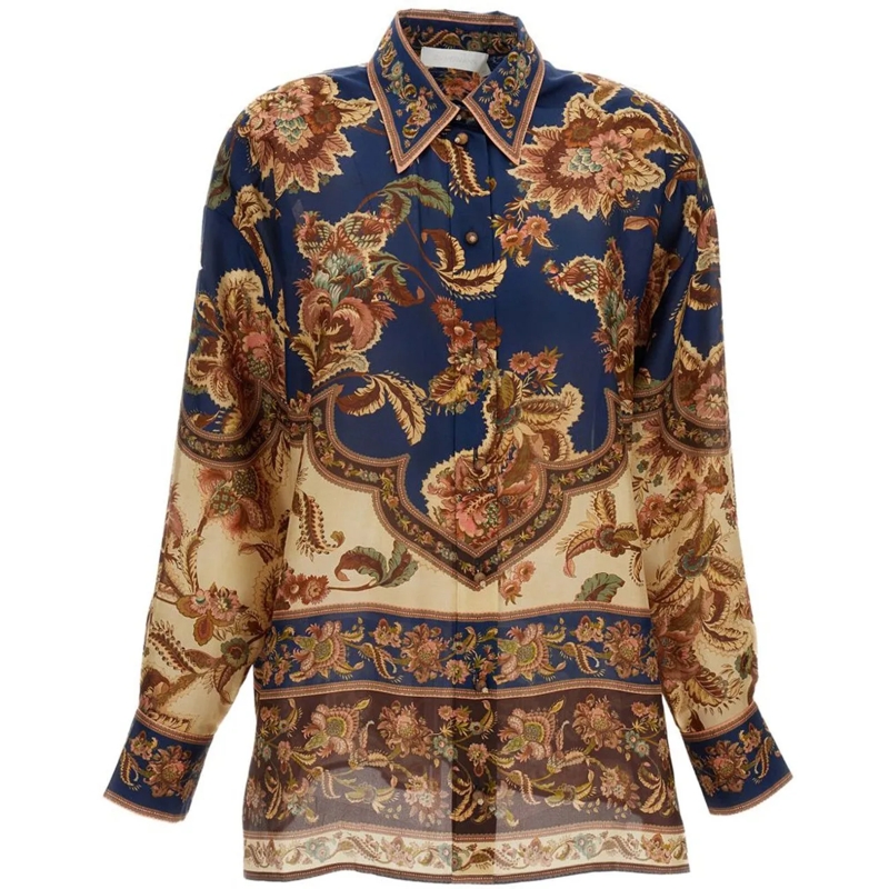 Zimmermann Chemisier Shirts Blue blau