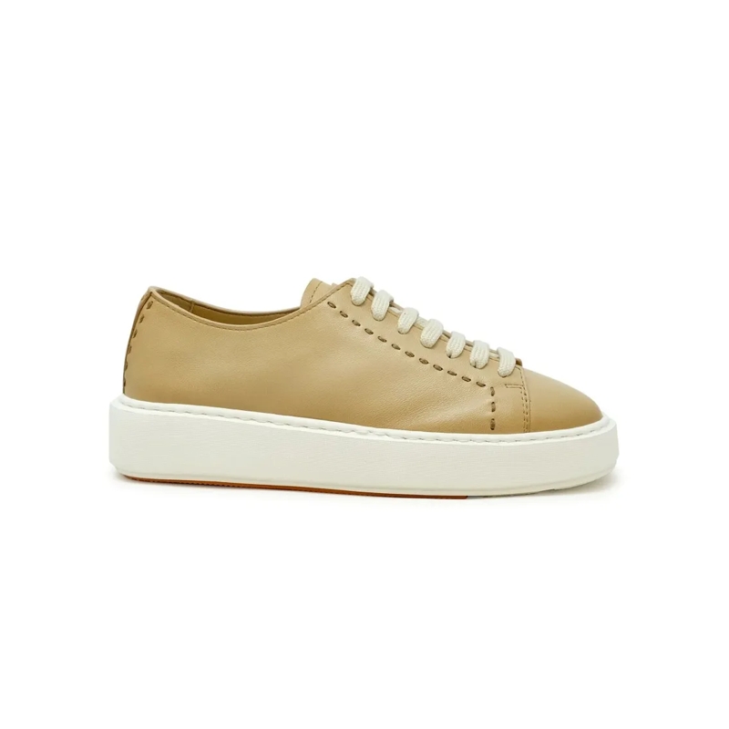 Santoni Low-Top-Sneaker Brown Leather Sneaker Neutrals
