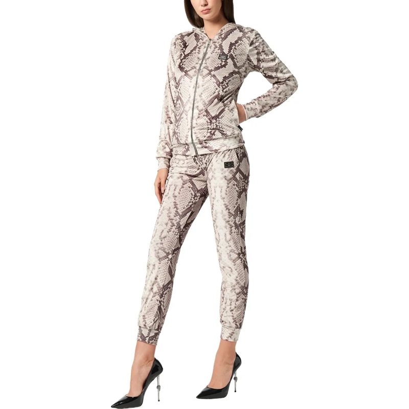 Philipp Plein Daunenjacke Sweatjacke Mit Kapuze Python beige(Image 4)