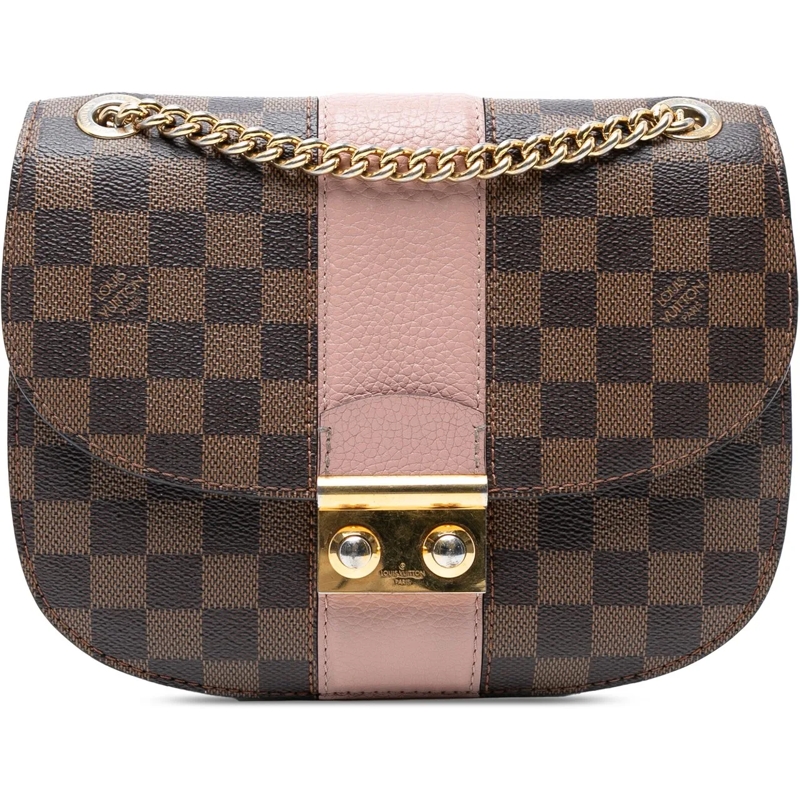Louis Vuitton Schultertasche Damier Ebene Cuir Taurillon Wight braun