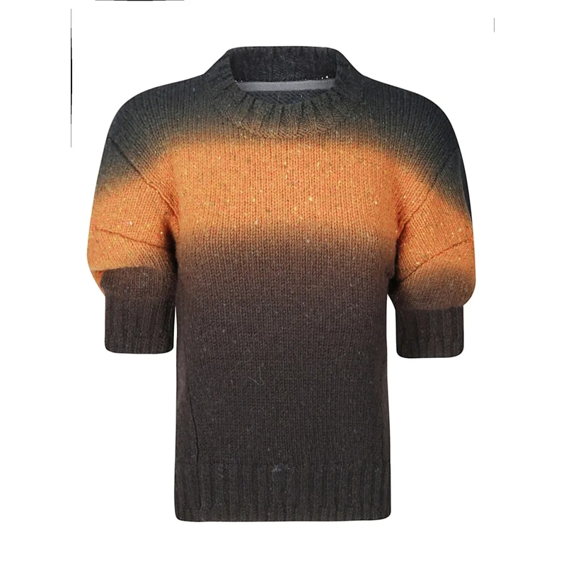 Sacai Pullover Garment Dye Wool Pullover Black