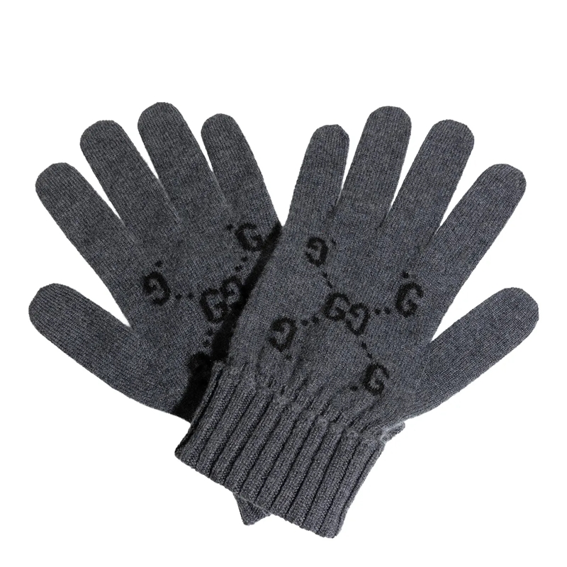 Gucci Handschuhe GG Cashmere Gloves Grey