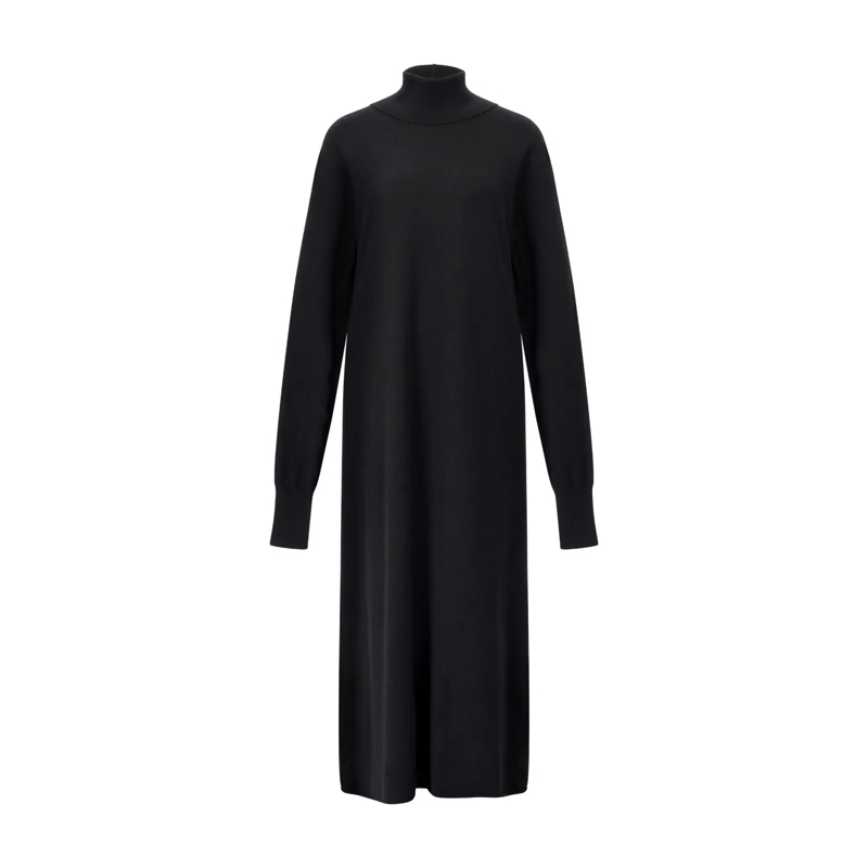 Jil Sander  Strickkleid mit Rollkragen Schwarz